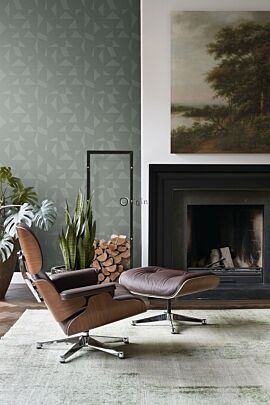 wallpaper graphic motif with woven structure green