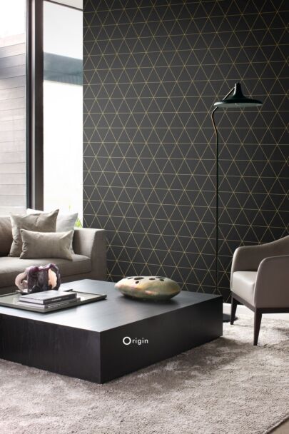 wallpaper graphical triangles black and gold