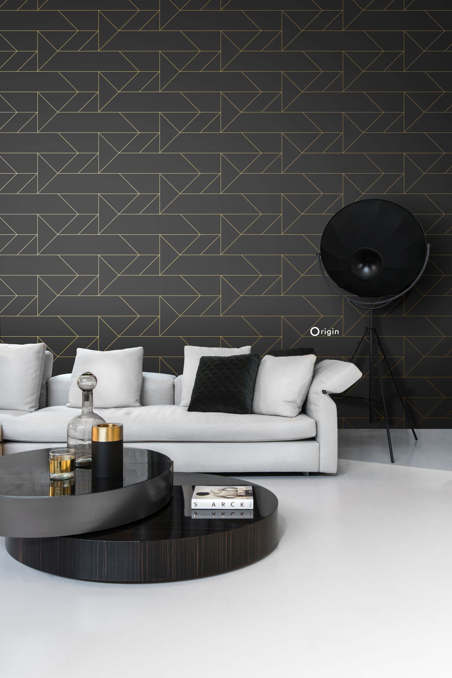 wallpaper graphic lines black and gold - inspiration