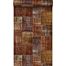 wallpaper patchwork kilim rust brown