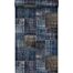 wallpaper patchwork kilim taupe and blue