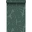 wallpaper leaves with woven structure sea green