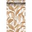 eco texture non-woven wallpaper tropical leaves beige