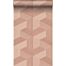 eco texture non-woven wallpaper graphic 3D terracotta pink