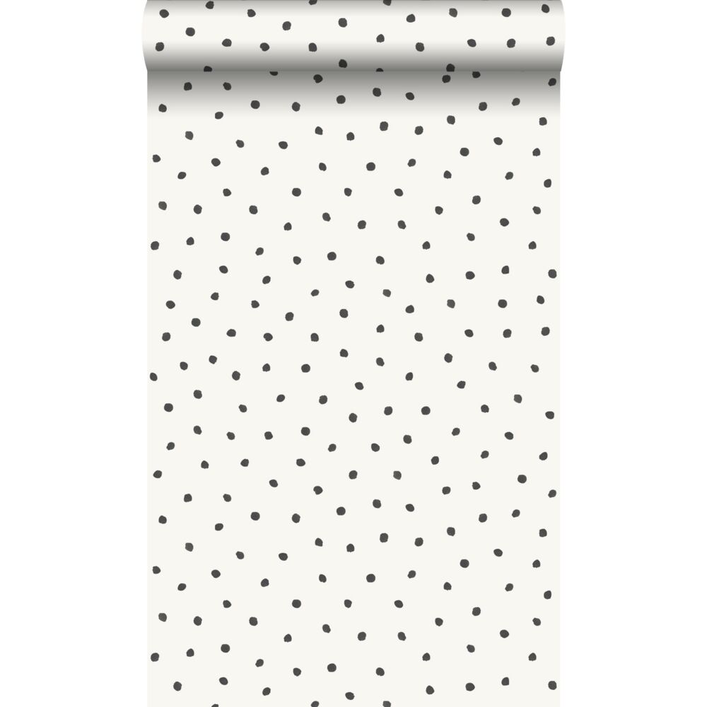 wallpaper polka dots shiny white and black - wallpaper