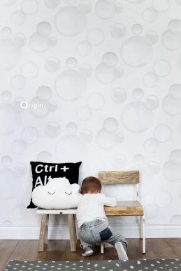 wallpaper floating bubbles light warm gray