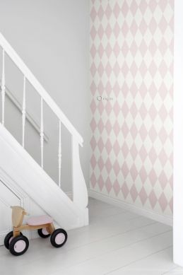 wallpaper rhombus motif shiny pink