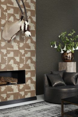 wallpaper cowhide imitation brown and white