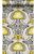 wallpaper Art Nouveau floral pattern mustard and gray