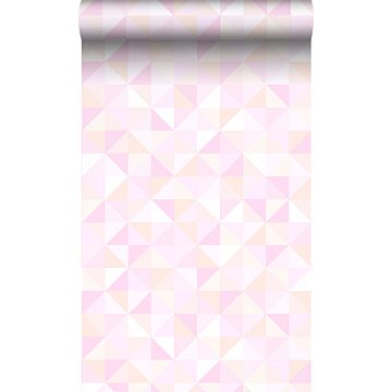 wallpaper triangles light pastel pink and peach pink