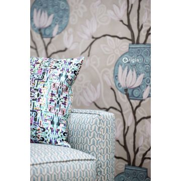 wallpaper magnolia beige and turquoise