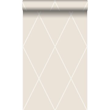 wallpaper rhombus motif beige