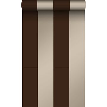wallpaper stripes matt brown and shiny bronze