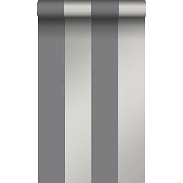 wallpaper stripes gray and shiny silver