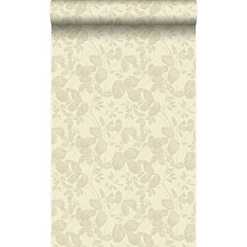 wallpaper leaves beige