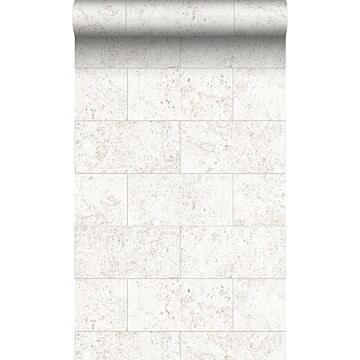 wallpaper limestone blocks in half-brick bond off-white