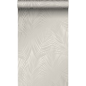 wallpaper palm leaves taupe