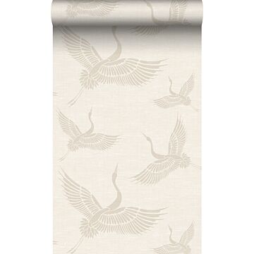wallpaper crane birds sand color