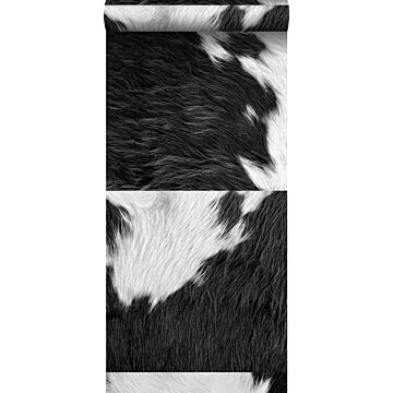non-woven wallpaper XXL cowhide imitation black and white